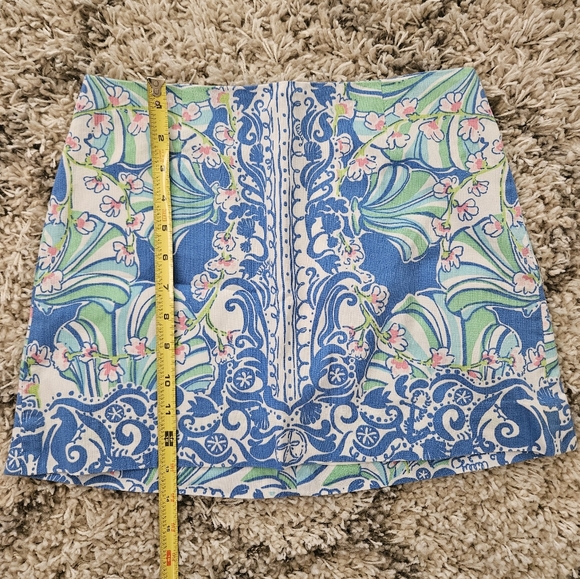 Lilly Pulitzer Tate Skirt Bay Blue Coasting Engineered, Size 0, EUC - Picture 7 of 9